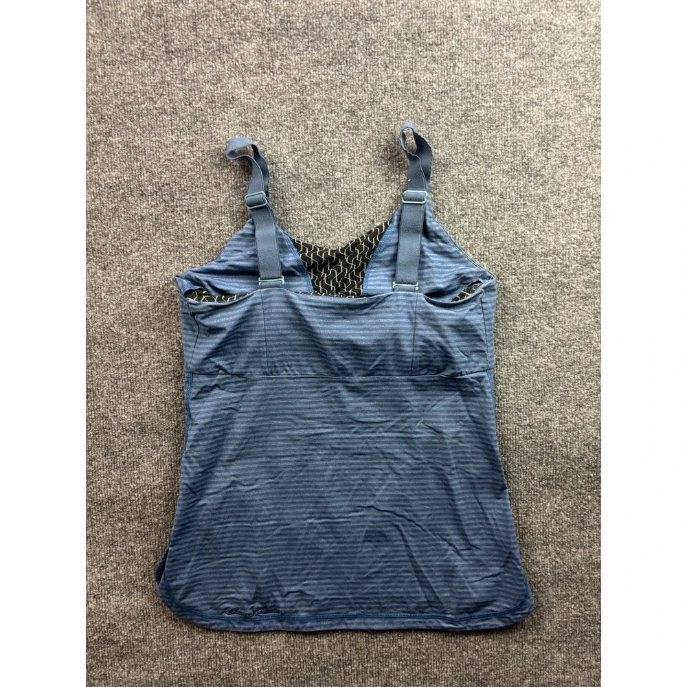Outdoor Research Cami Tank Top Womens S Blue Striped Built-in Bra Activewear